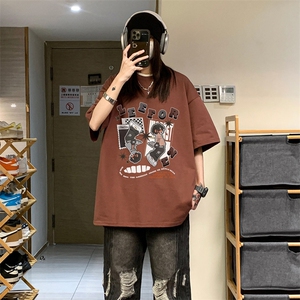 重磅纯棉短袖男女学院风T恤潮流中性风DT23913-P28控48图片