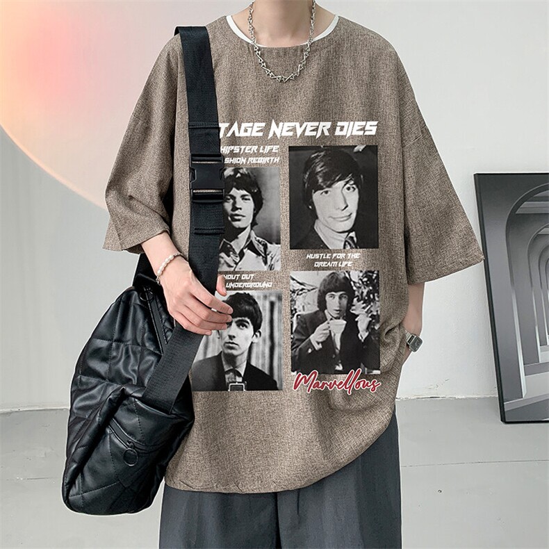 风复古亚麻短袖男棉麻t恤男半袖ZT71451-P35,男装T恤,电商A040