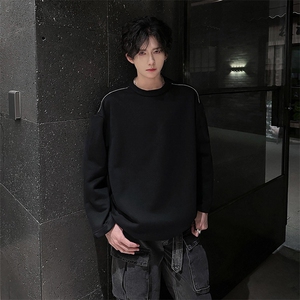 抖音得物高品质 26春装设计感长袖打底衫纯色拉链肩圆领卫衣W123图片