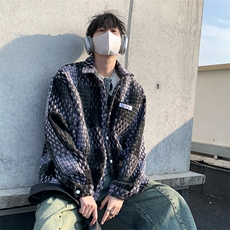 视频图-小香风外套男时尚潮流拼色编织格子上衣8893-P70，女装短外套，电商B380（原B361）