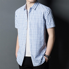 AF21pd2105钱塘2020-3夏季新款男士时尚休闲格子衬衫高品质P52，男装衬衫，钱塘207-3