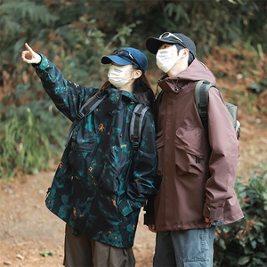户外工装风口袋冲锋衣外套风衣男女连帽百搭休闲夹克2353-P70