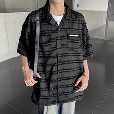 高品质夏款男短袖衬衫流苏毛毛衬衣CS2036P50，男装衬衫，星座1013-1