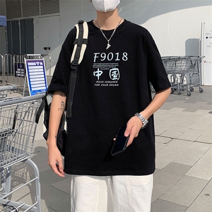 胖子港风T恤男oversize休闲短袖上衣 TX163 p28限价39图片