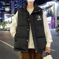 港风冬季新款立领马甲白鸭绒羽绒服男潮宽松男MJ615P115控158，男装羽绒服，电商A268A