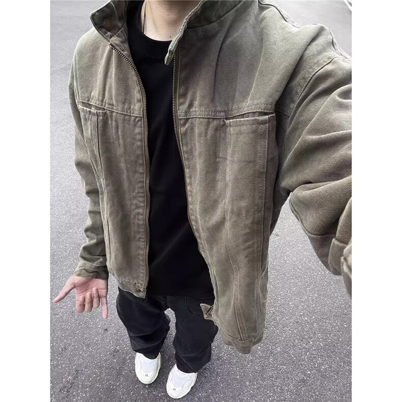 美式街头夹克男女秋冬潮牌宽松情侣休闲百搭工装外套LJK9622-P78图片