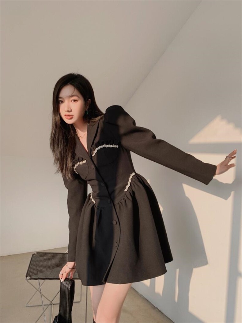 春季新款镶钻小黑裙，其它，LION&CAT(2F)