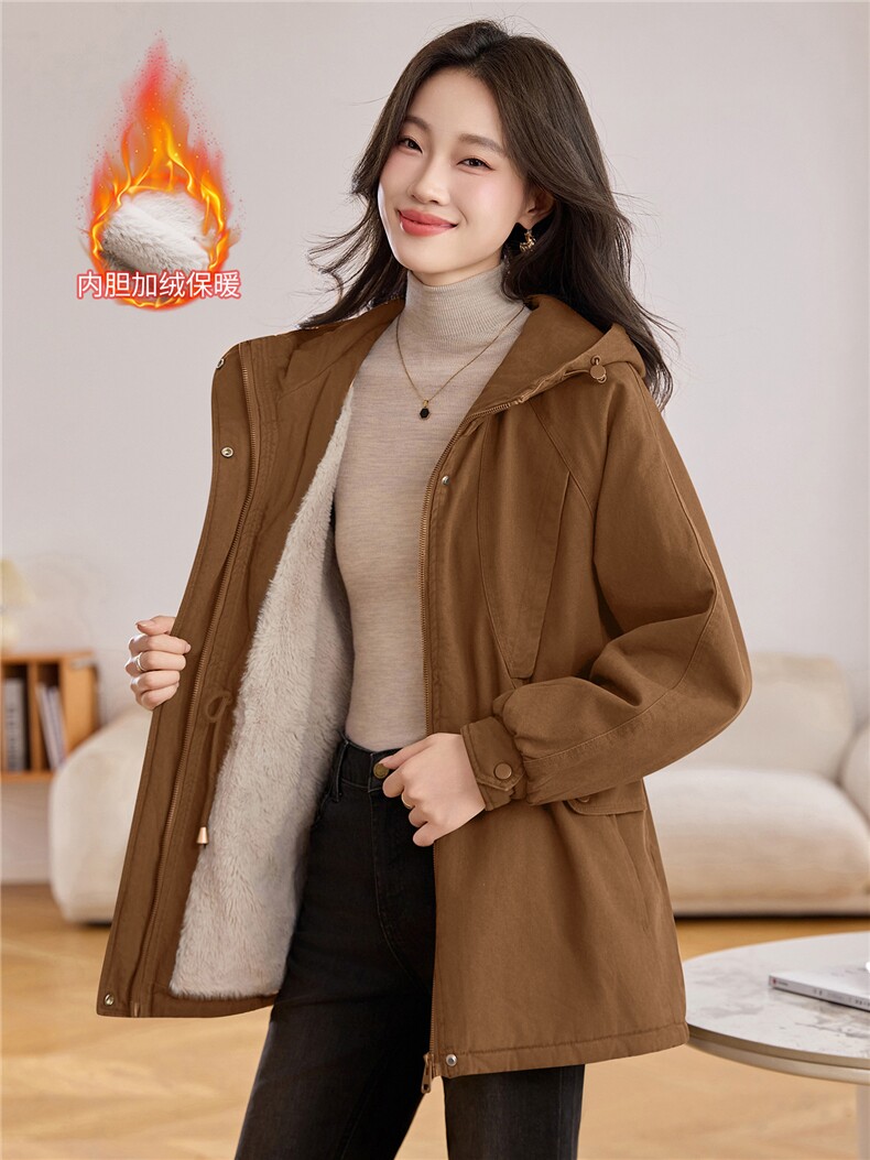 现货！现货！2025冬季新款加绒加厚连帽棉衣棉服女,女装棉衣/棉服,以桐