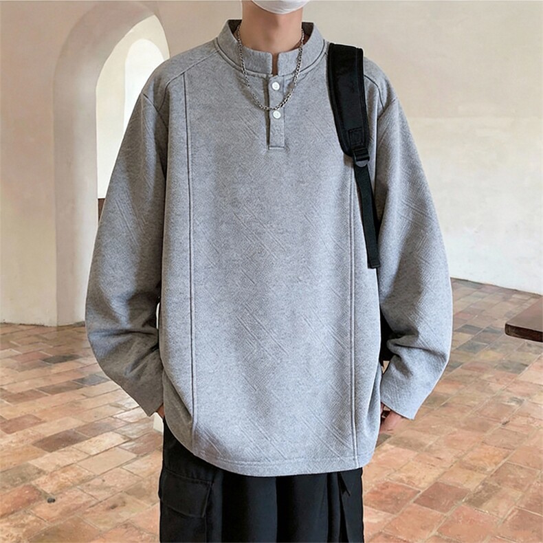 亨利领加绒卫衣【现货】C403A-NK2500JR-特P26常规-特P19，男装卫衣，电商C403A