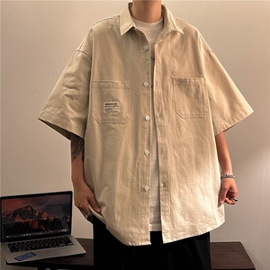 短袖衬衫男夏季潮牌日系宽松潮流衬衣休闲工装外套上衣CY256-P30图片