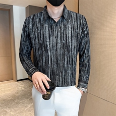 秋冬新款男士简约长袖衬衫社会小伙店主风衬衣301A-1/CS605/P58，男装衬衫，星座301A-1