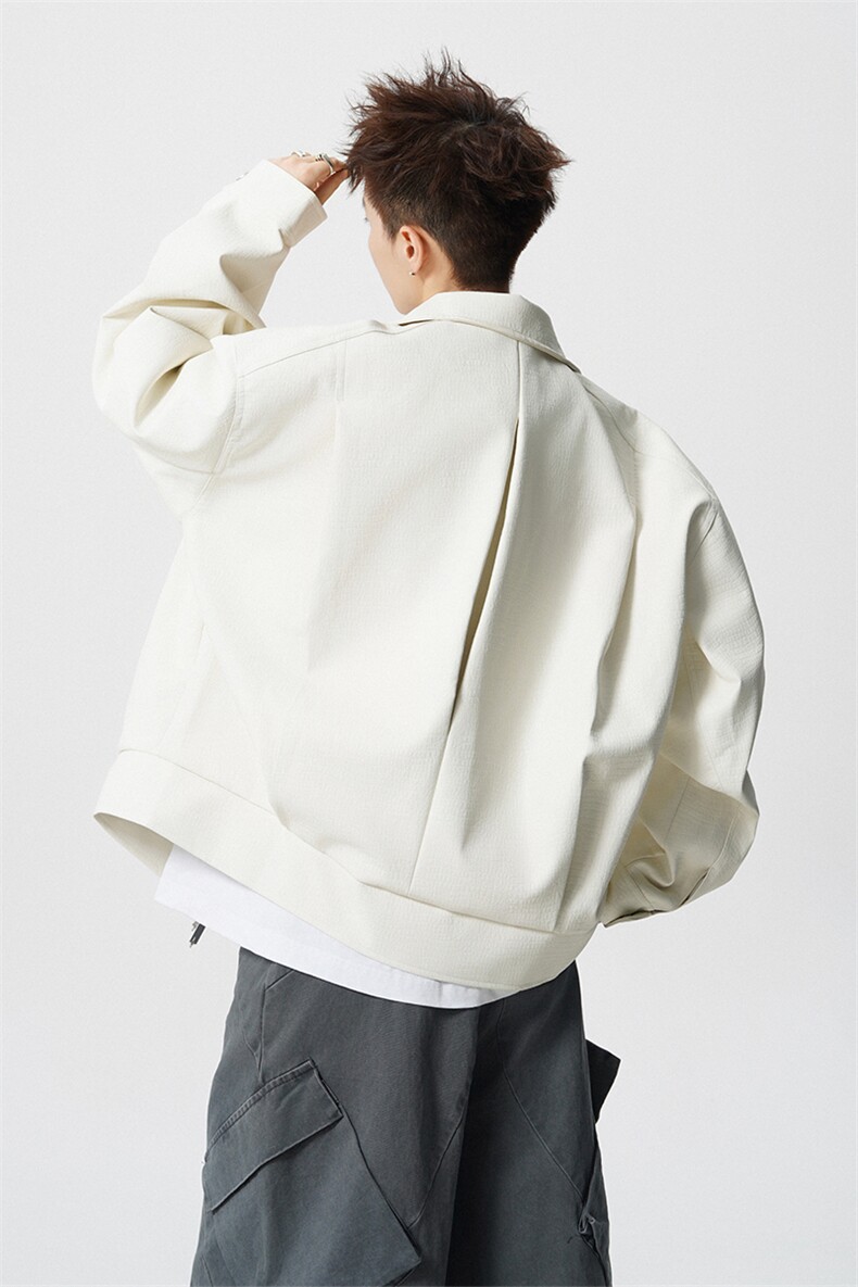 仿鳄鱼皮美式粉色M-5XL大码面层：PU皮夹克男JK78118P95控158,男装夹克,星座226-1