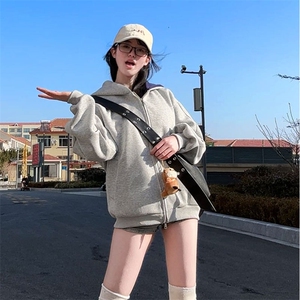 抖音得物高品质二开 26春装美式重磅宽松结构双面连帽卫衣外套W68图片