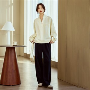 灰色卫衣套装女春高级感超好看立领纯色上衣直通宽松休闲裤两件套，女装卫衣/绒衫，梦懿尔