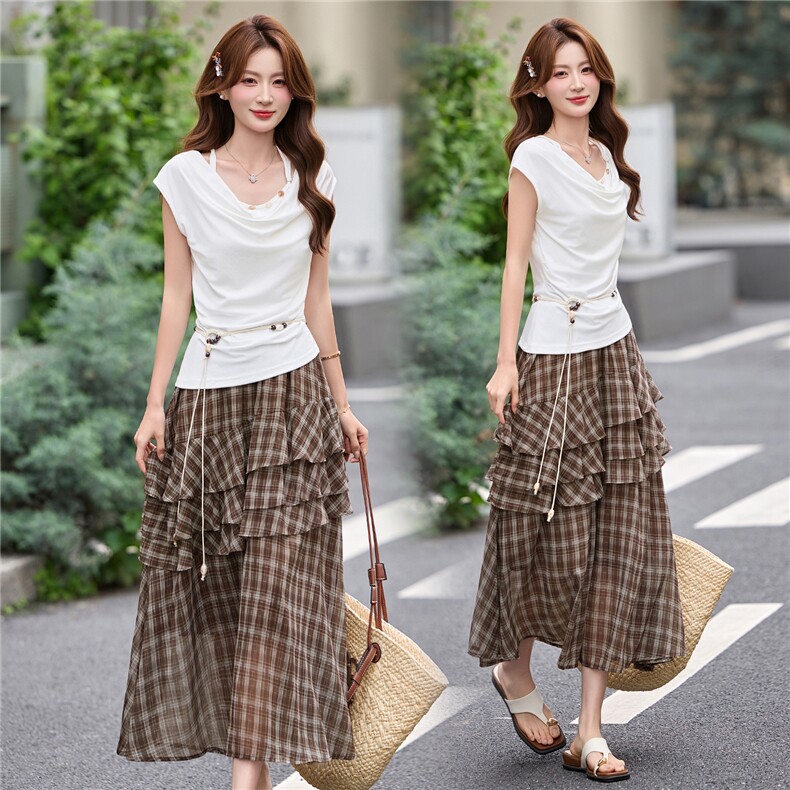 2026年夏季法式新款套裙配腰带气质淑女BAO款两件套装，女装套装/套裙，依如秀(原杭风阁)