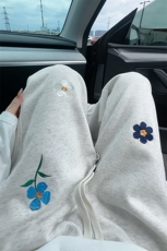 秋季新款潮流复古华棉卫裤花朵刺绣大码休闲裤男K5774-特P40控78，男装休闲裤，电商A001-1