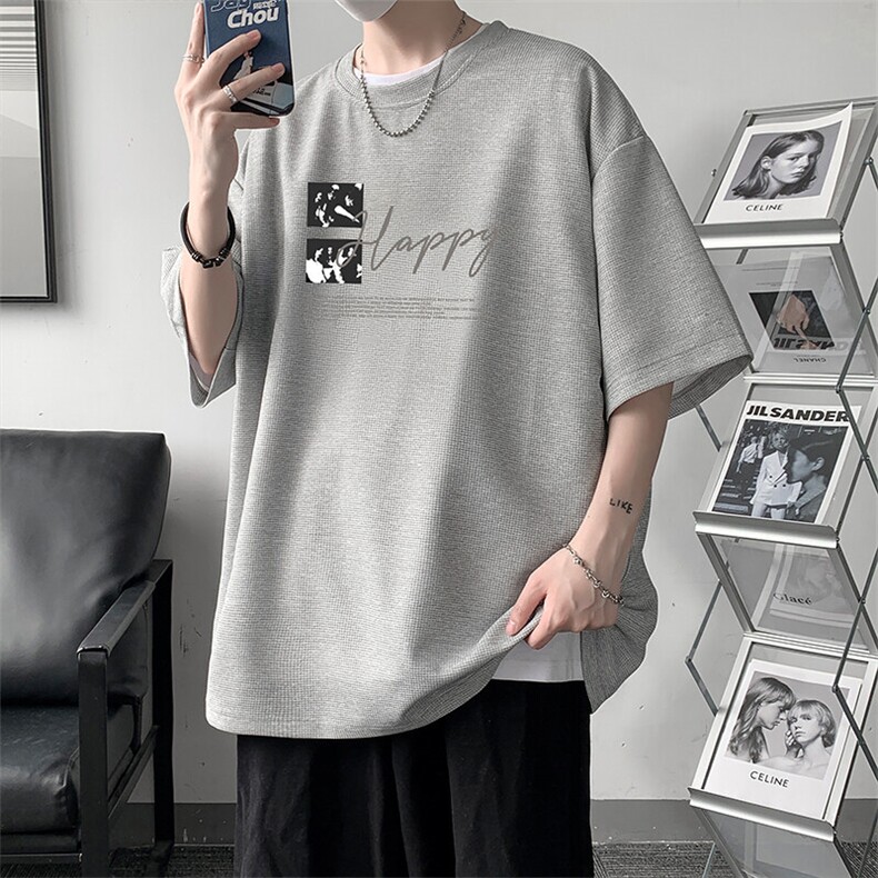 华夫格t恤男短袖男大码五分袖大皂风HT73431-P22,男装T恤,电商A040