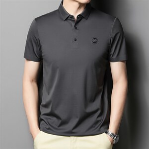 2023夏季新款男装t恤夏装短袖中老年人男polo衫商务刺绣休闲衣服图片