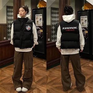 1506/QA2-140/P56冬季立领保暖小羊皮撞色宽松棉衣图片