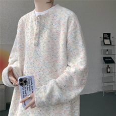 WY5541-P38特大码情侣彩色亨利领长袖卫衣建议零88，男装卫衣，电商D232