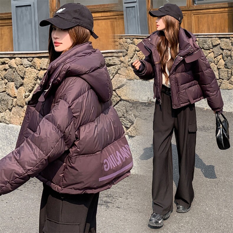 现货可推2025冬装新款加厚白鸭绒气质休闲宽松显瘦羽绒服女,女装羽绒服,时尚风爆