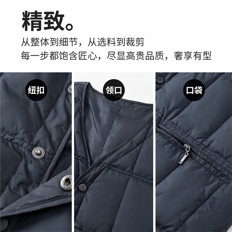 BD2101钱塘2020-2中年男士休闲简约纯色加厚羽绒服马甲P130,男装羽绒服,钱塘207-2