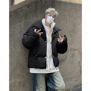 假两件棉衣男士韩版潮流高街百搭保暖2024冬季棉服外套MF283-P108图片