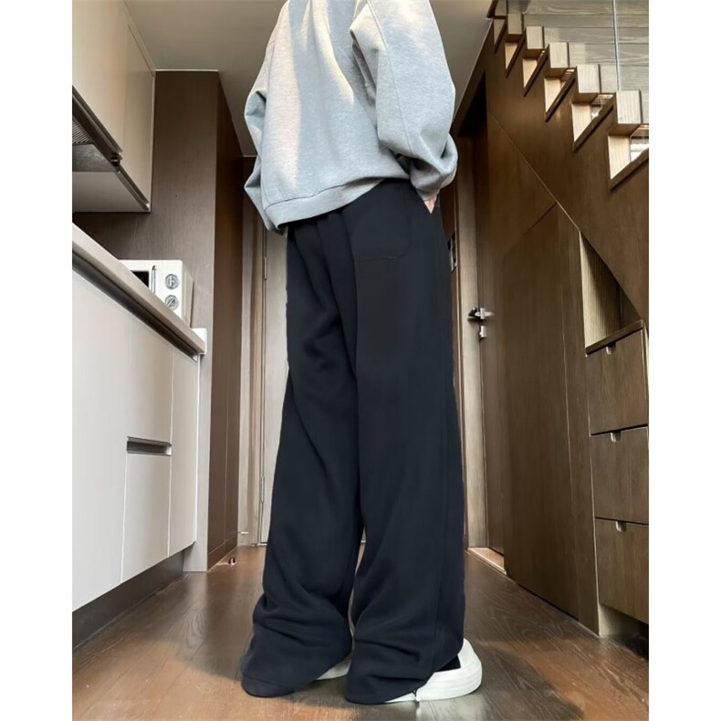 日系卫裤秋冬美式宽松情侣运动裤子痞帅直筒垂感拖地裤K2867-P42,男装休闲裤,星座1109-3