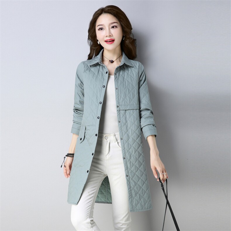 棉衣/棉服蓝色舒适修身纯色气质韩版简约宽松长袖纯色，女装棉衣/棉服，小林双子