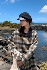 今年流行格子双面羊绒大衣女2024秋冬新款韩系高级感绵羊毛呢外套，女装毛呢外套，英标秀
