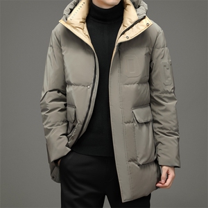 冬季新款羽绒服男中长款外套中年爸爸装保暖连帽MYYL-0016-P275图片