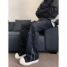 靠谱青年美式机能拉链铆钉伐木工装牛仔裤男直筒长裤B4547/P54，男装牛仔裤，星座506