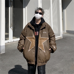 冬季美式街头潮牌PU皮棉衣男2024新款保暖休闲百搭棉袄 W8010-P95图片