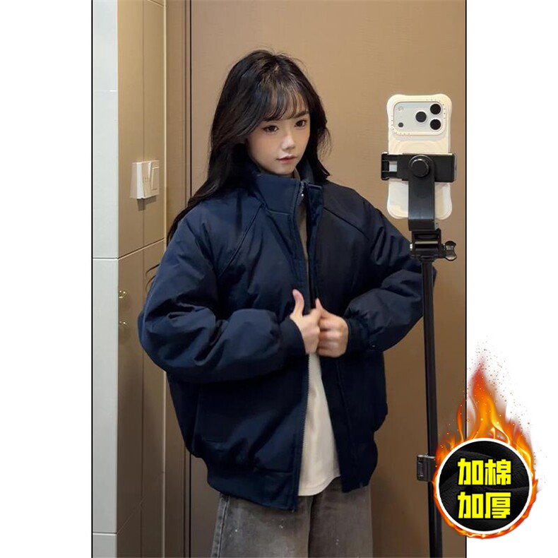 现货美式高街休闲棉衣夹克三防立领纯色户外工装加厚棉服外套,男装夹克,电商A486