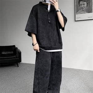 可拆开卖！立领POLO衫短袖t恤套装男生休闲运动青少年搭配帅气夏