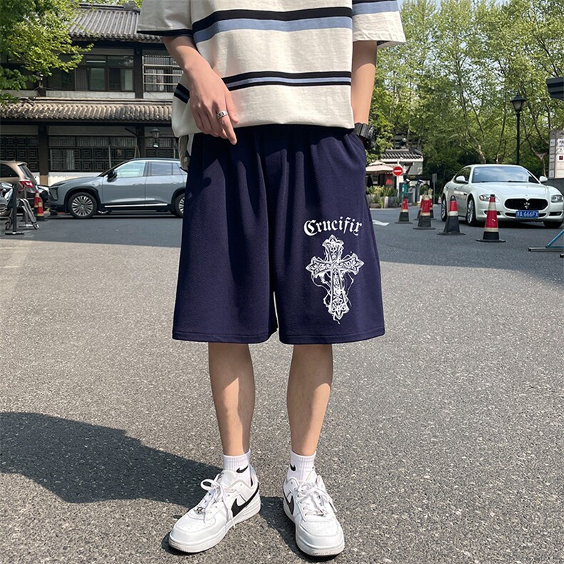 冰丝短裤男士大码宽松休闲五分裤男运动中裤MK37268-P15,男装休闲裤,电商A040
