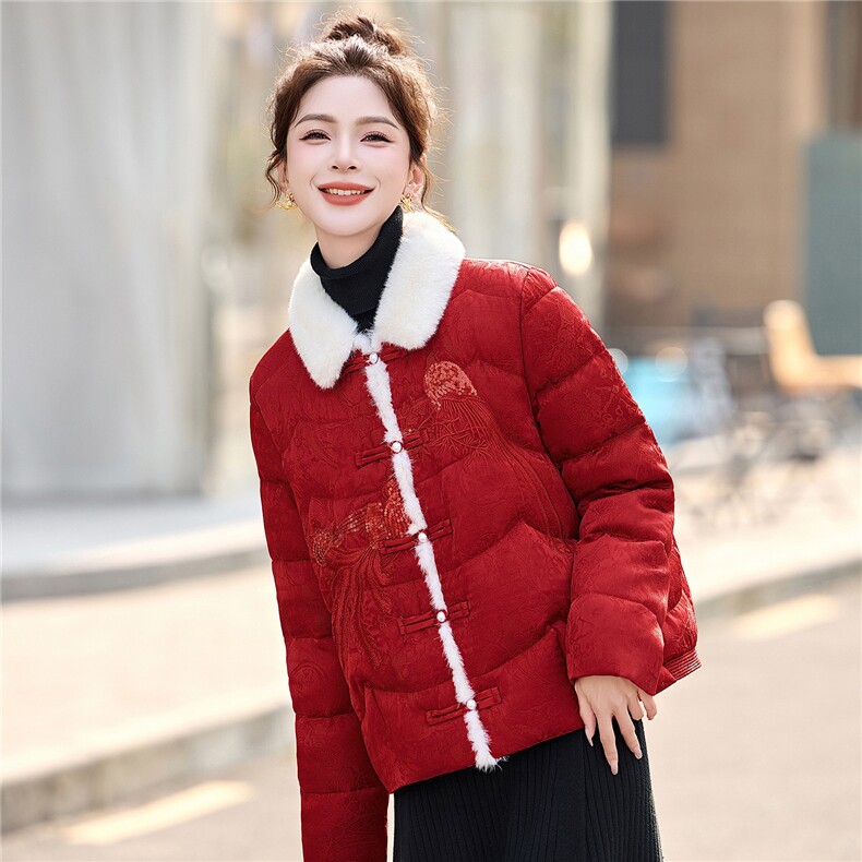 羽绒服女冬季2025年新款时尚白鸭绒加厚保暖外套,女装羽绒服,悠米