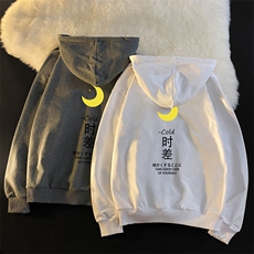 WY2047-P35加绒款-P40纯棉连帽卫衣男大码运动帽衫宽松薄外套男，男装卫衣，电商A040