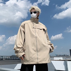 美式潮牌高街设计感小众外套男冬季情侣飞行服机能夹克W5422-P65，男装夹克，星座412-2
