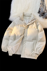 港风PU皮棉衣情侣装男装立领棉衣宽松棉服冬装外套G1071P128，男装棉衣，电商A339