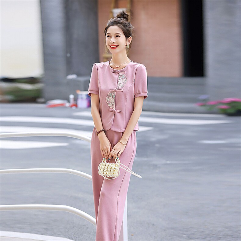 时尚套装女2024夏装新款气质新中式高级感夏季搭配一整套两件套潮,女装套装/套裙,梦依杭