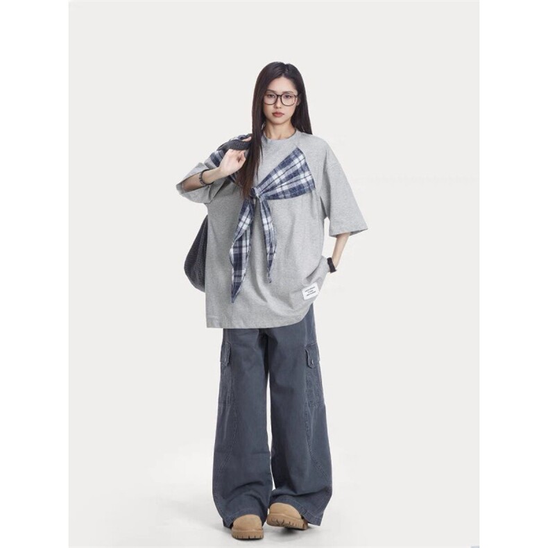 H0613-P35蝴蝶结贴布短袖女T恤夏季上衣，女装T恤，星座617A-2