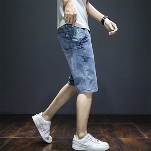 潮牌2025休闲短裤男潮流夏季薄款牛仔五分中裤宽松直筒XX2066图片