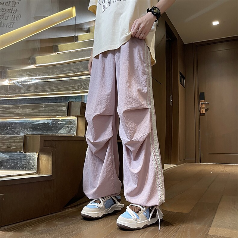 抽绳松紧腰工装裤2024港风新款美式高街直筒裤阔腿K680-P43,男装工装外套,星座308B-2