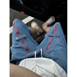 拉链设计感牛仔短裤，XZ1005-1-TTH0028-P55控78图片
