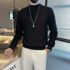 圆领毛衣男秋冬季修身软糯纯色毛线上衣服保暖打底男士针织衫M803，男装针织衫/毛衣，星座1116A-2（原606A-1）