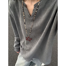 XZ809A/SYR56/特P24/控49300克重磅欧棉绒V领长袖T恤卫衣，男装T恤，星座809A(原222-1)