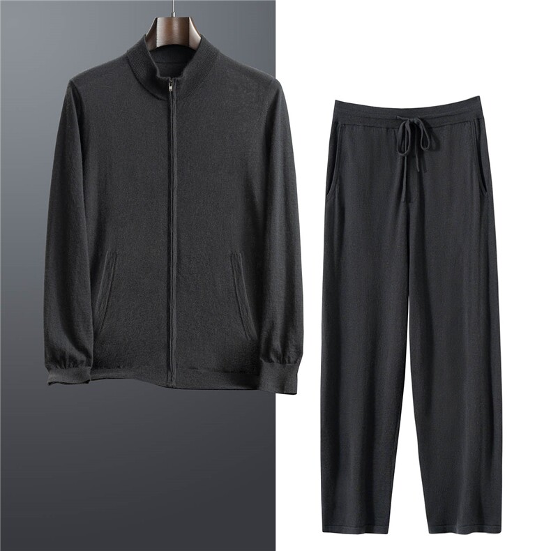 时尚百搭通勤简约休闲套装，男装休闲套装，曼云男装羊绒