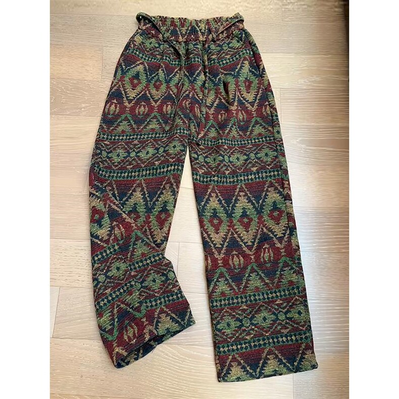 秋季潮流提花毛呢大码百搭直筒民族风休闲裤男K5685-特P50控98，男装休闲裤，电商A001-1