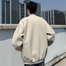 美式字母印花短款棒球服男春秋垫肩高级感痞帅外套JK38-P64，女装短外套，星座208-5